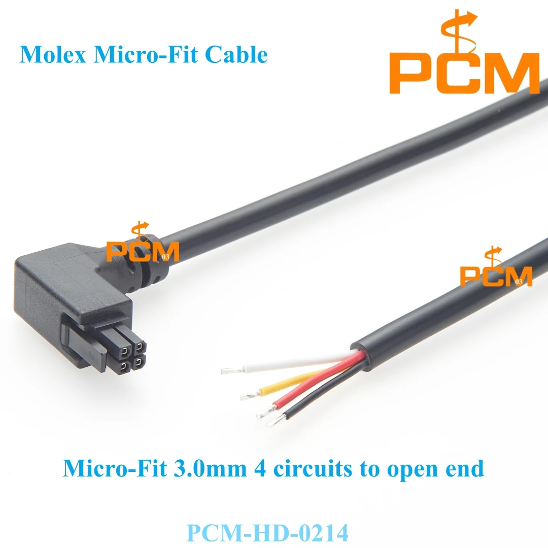 Micro-Fit 3.0 4 Pin Molex Female Connector to Pigtail Wire Dual Row 1.5m Power Signal Cable Assembly