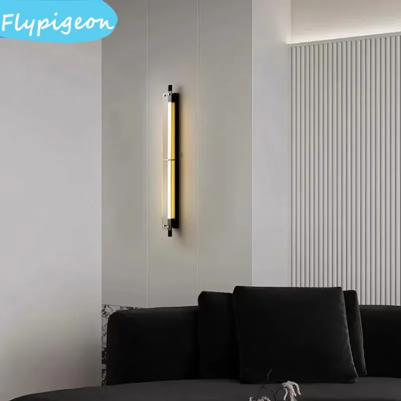 الشمال الرجعية طويلة الجدار مصباح Moke رمادي عكس الضوء الجدار الخفيفة لغرفة المعيشة الممر غرفة نوم تركيبة إضاءة حديثة ديكور فندق المنزل