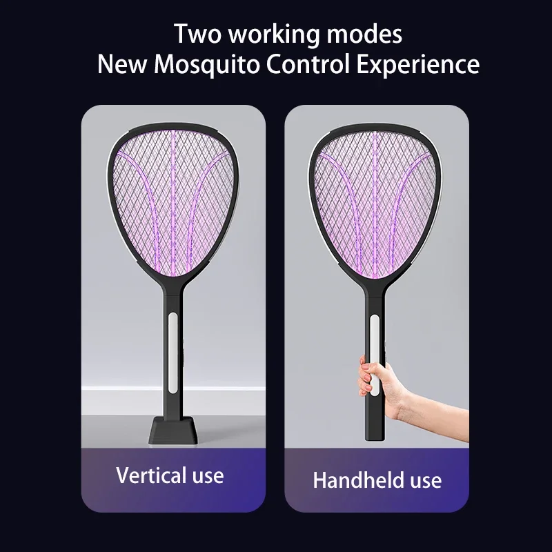 3 in 1 Mosquito Swatter Widening Electric Fly Killer Type C Rechargeable Mosquito Killer Lamp for Room