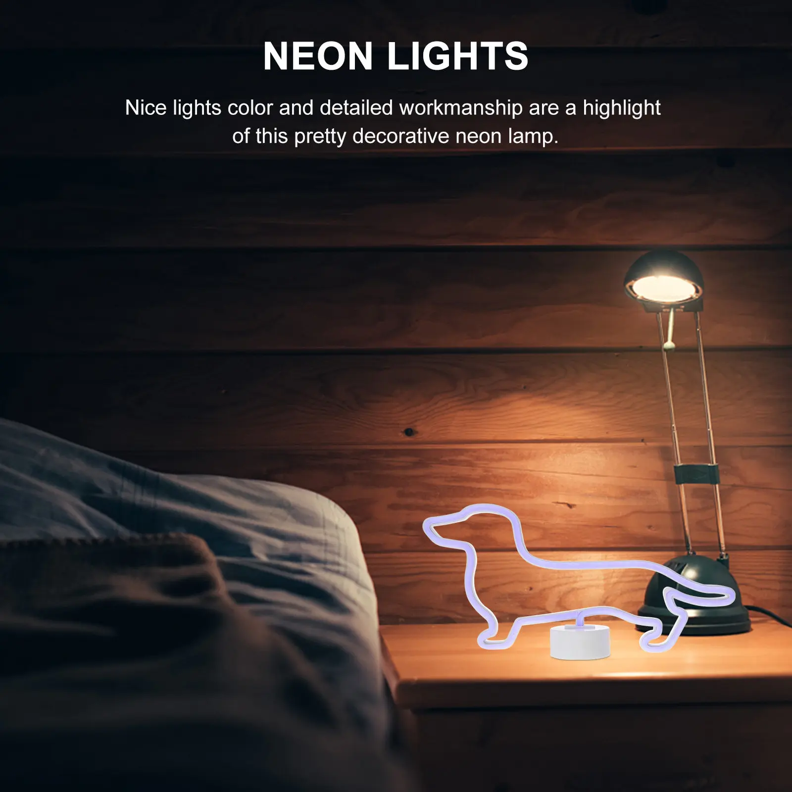 Lovely Dog Shaped Neon Lamp Sign Decor for Bedroom Living Room Table Shelf Night Light Festive Atmosphere Safe Smooth Surface
