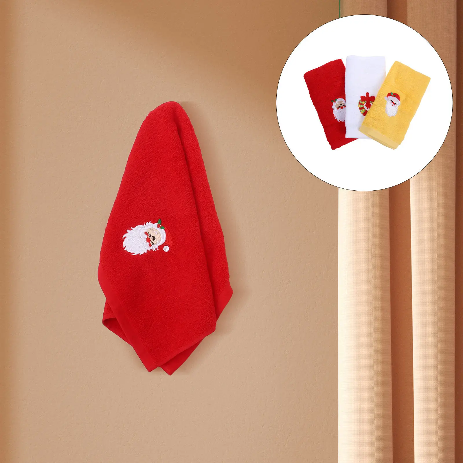3 Pcs Christmas Decoration Embroider Adult Bathroom Decorative Embroidered Hand Towels