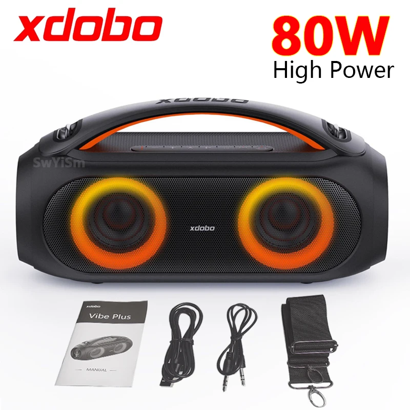 Xdobo Vibe Plus 80W High Power Bluetooth Speaker Portable Outdoors Waterproof Wireles Subwoofer 360 Stereo Surround Caixa De Som