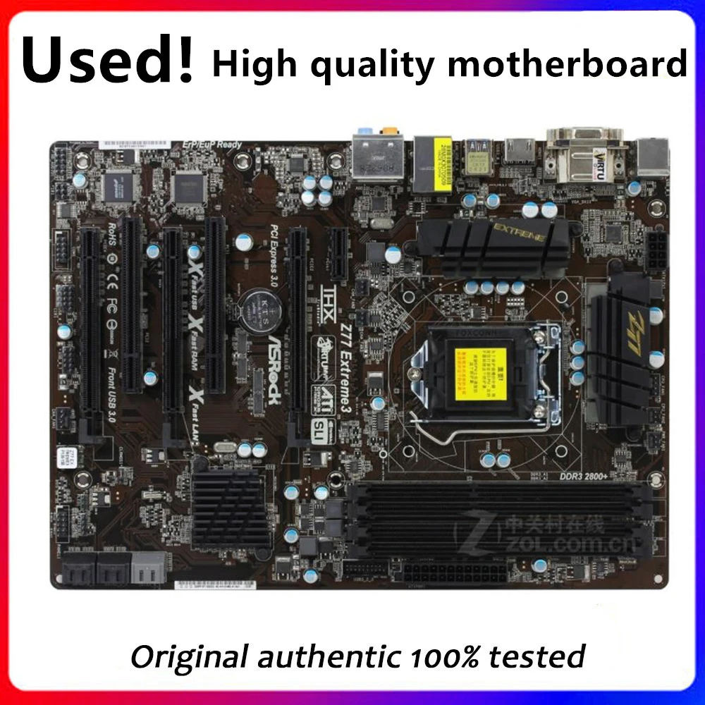 

Материнская плата для компьютера ASRock Z77 Extreme3 LGA 1155 DDR3 32 ГБ для Intel Z77, оригинальная материнская плата для настольного компьютера