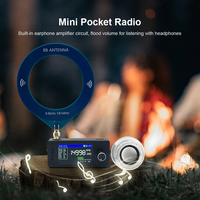 SI4732 0.5-108mhz Pocket Radio LSB USB AM FM All Band Radio Receiver 1.9inch IPS Screen HF SW MW VHF Radio with External Speaker