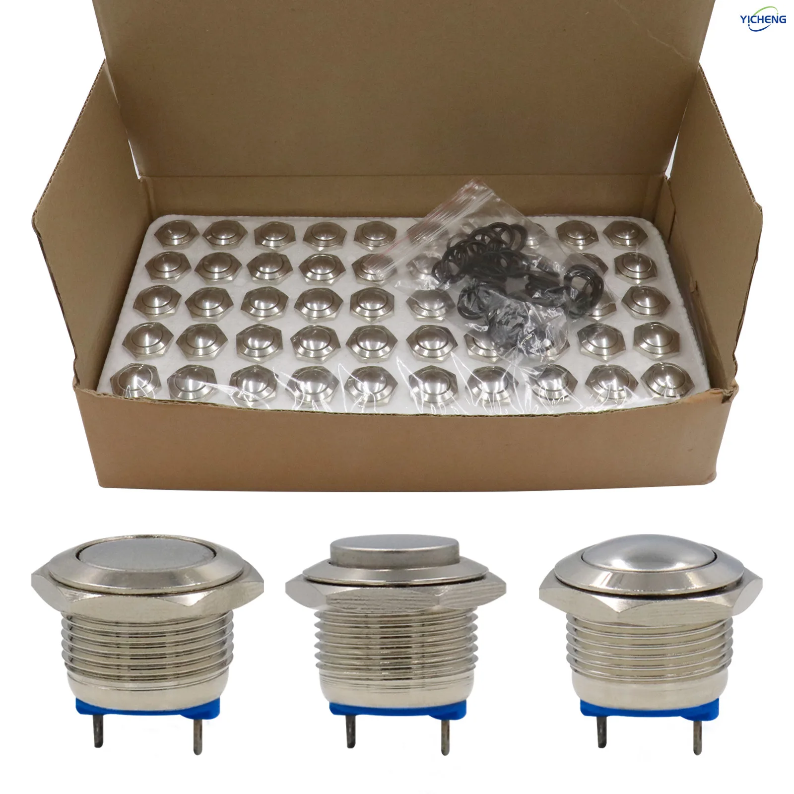 Picture 3: Metal button switch,wholesale 50Pcs/box ,hole size 16mm/19mm/22mm,custom made,Supports OEM.