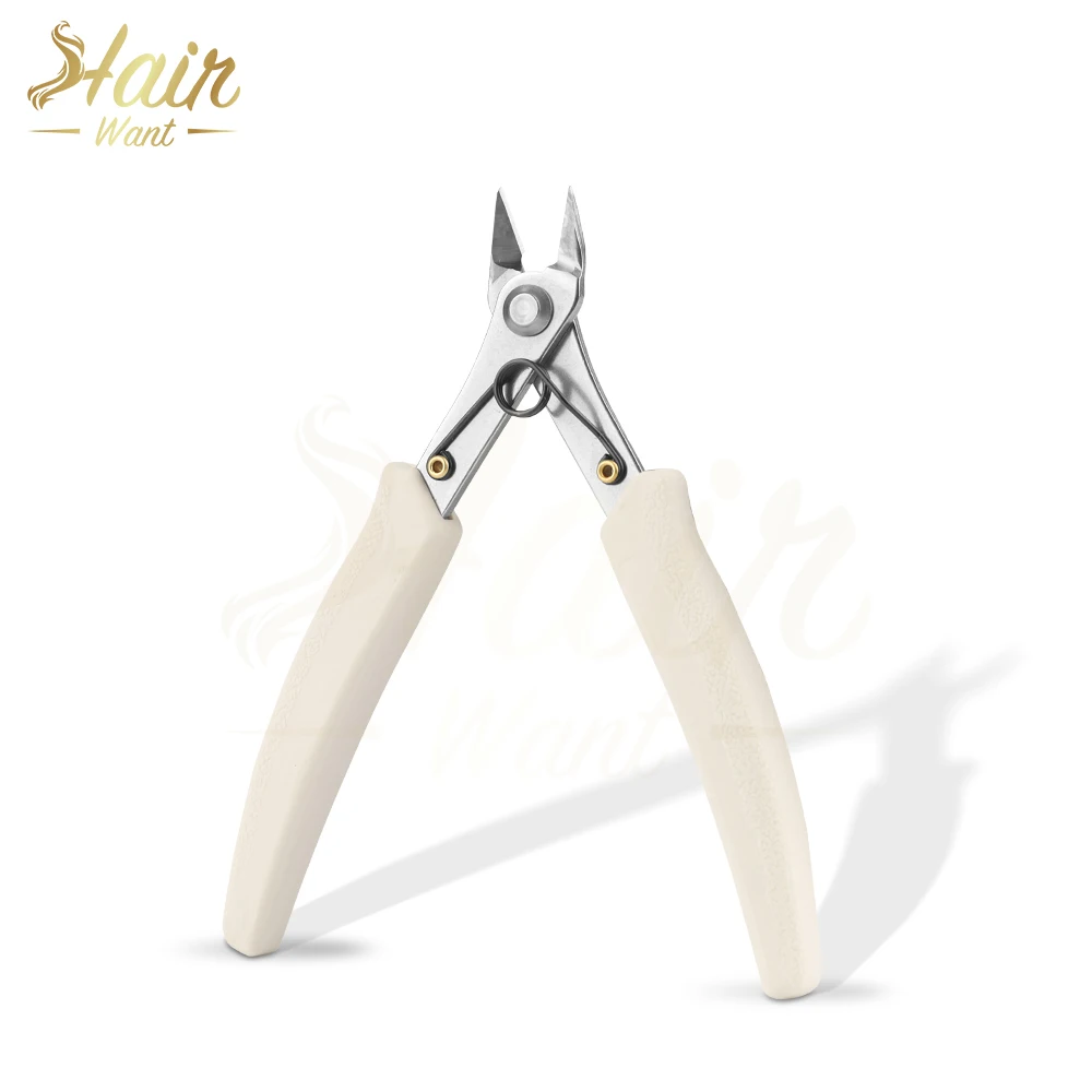 

Hair Want White Handle Hair Extension Pliers Multifunctional Keratin Bond Cutting Diagonal Pliers for Hair Extensions