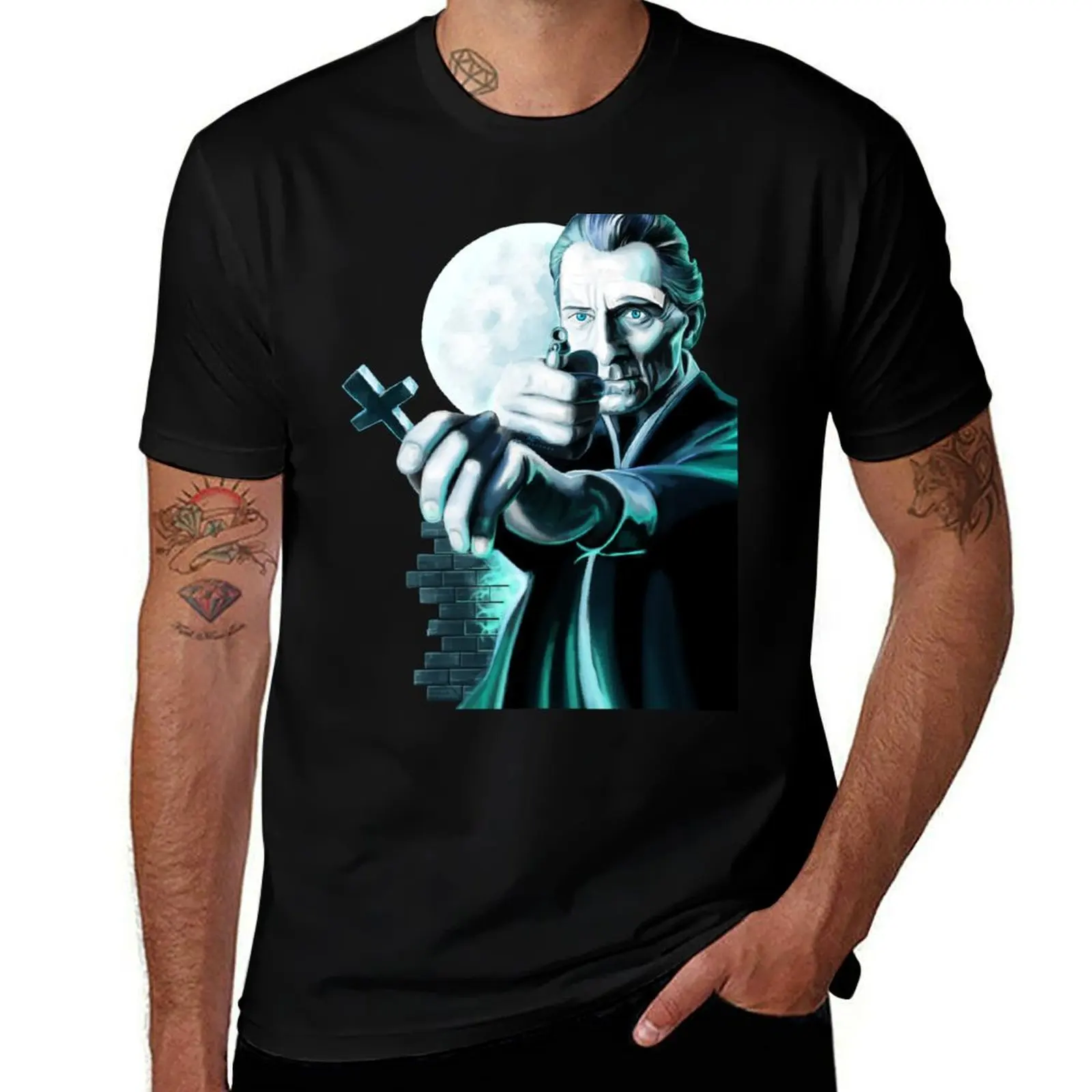 

Peter Cushing Moon Wall T-Shirt topping shirts graphic tee vintage anime shirt vintage t shirts t shirts for men pack