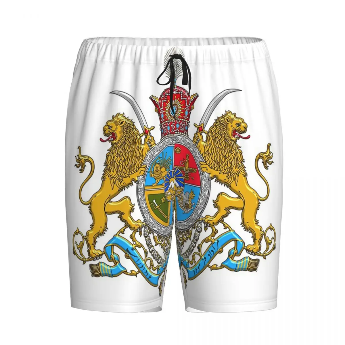 

Мужские пижамные шорты с эмблемой флага Ирана, с изображением Персии, солнца и льва, для сна и отдыха