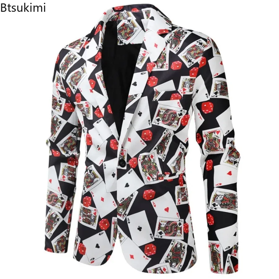 

2026 New Newest Men's Casual Wear Blazer Coat and Pants Vests Spring and Autumn Men Fashionable Digital Printed One Button Suit