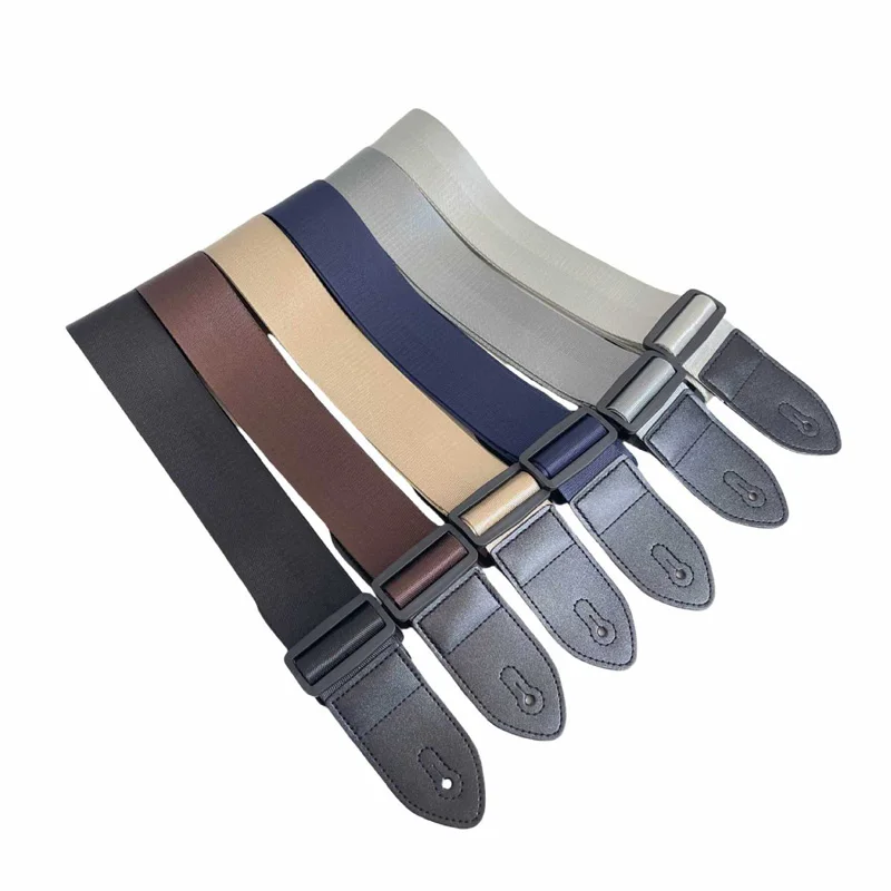 Electric Guitar Strap Solid-colored Adjustable PU Leather Ends Acoustic Guitar Bass Strap Belt Accessories ﻿