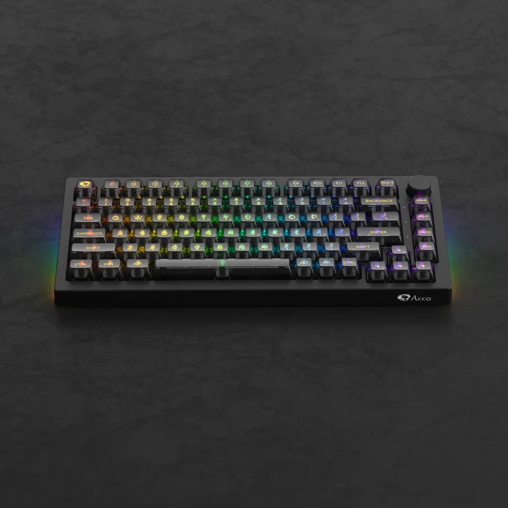 Akko 5075B Plus Clear Bluetooth 5.0/2.4G Wireless/USB Type-C Mechanical Keyboard 75% RGB Hot-swappable Tri-Modes Gaming Keyboard