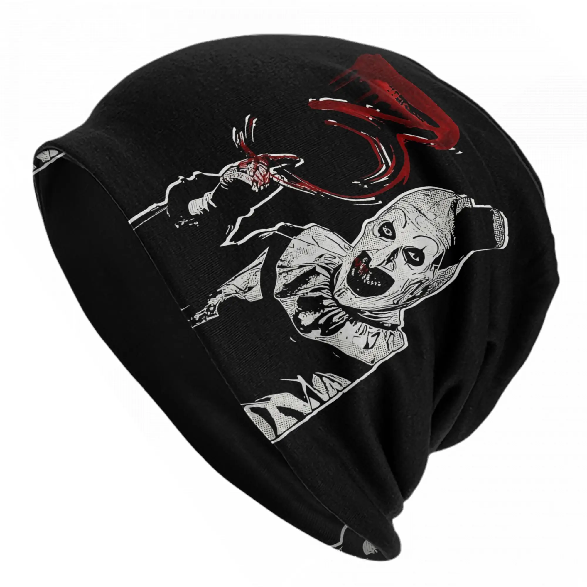 Terrifier Horror Movie Clown  Bonnet Hats Goth Street Skullies Beanies Hat  for Men Women Warm Dual-use Caps