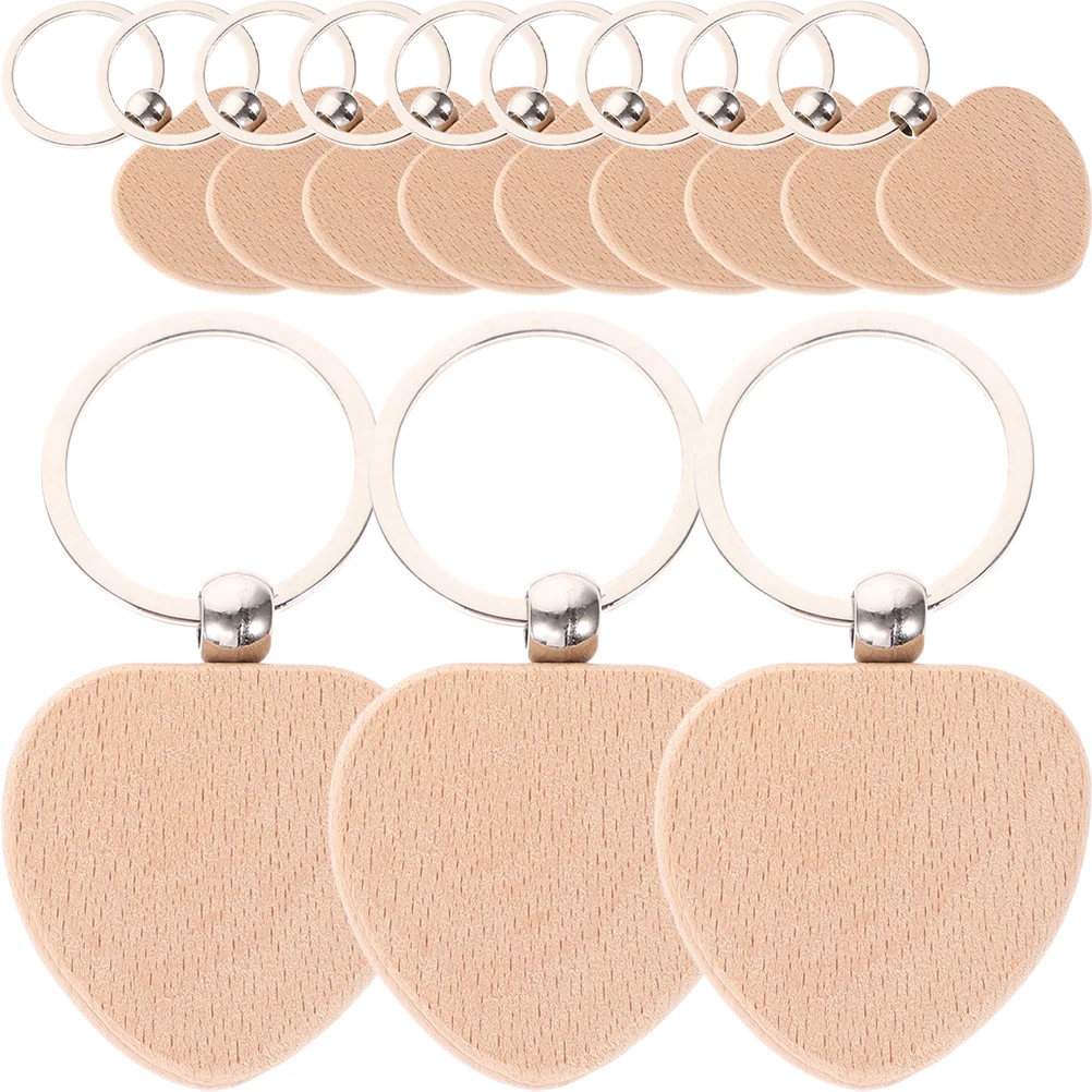

12 Pcs Wooden Keychain Blanks H made Craft Supplies DIY Keychains Personalized Engraving Wooden Discs With Holes
