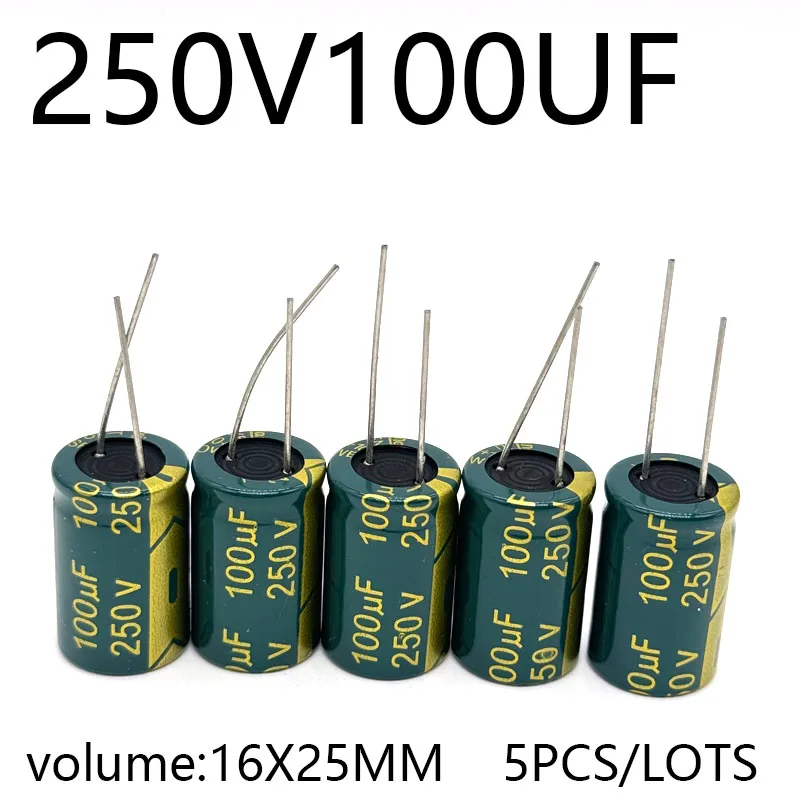 

5pcs/lot 250V100UF 16*25MM high frequency low impedance aluminum electrolytic capacitor 250v100uf