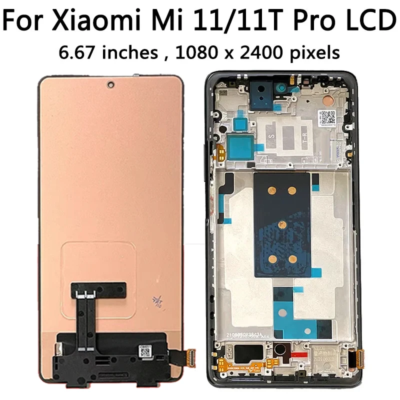 AMOLED For Xiaomi 11T 11T Pro LCD Display Screen Touch Panel Digitizer For Mi 11T Mi 11T Pro lcd 21081111RG 2107113SG