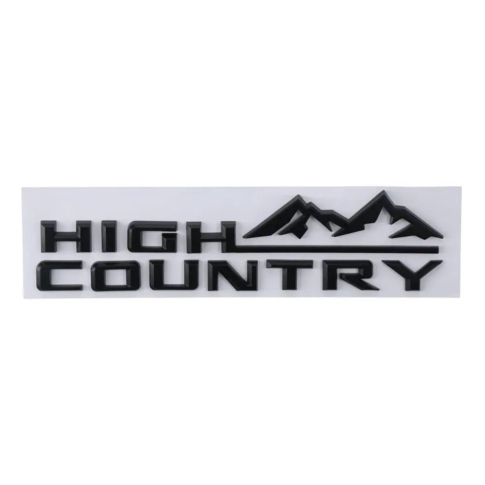 ABS High Country Logo Car Emblem 12.01*2.95in Black Car Bumper Sticker Badge Letter Style 3D Fender Tailgate Letter Logo Badge