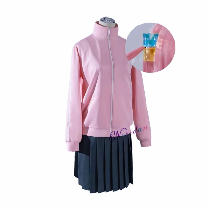 ss13Hitori Bocchi الصخرة Gotou Hitori تأثيري حلي أنيمي الفتيات JK موحدة الوردي هوديي سترة شعر مستعار أغطية الرأس هالوين النساء D