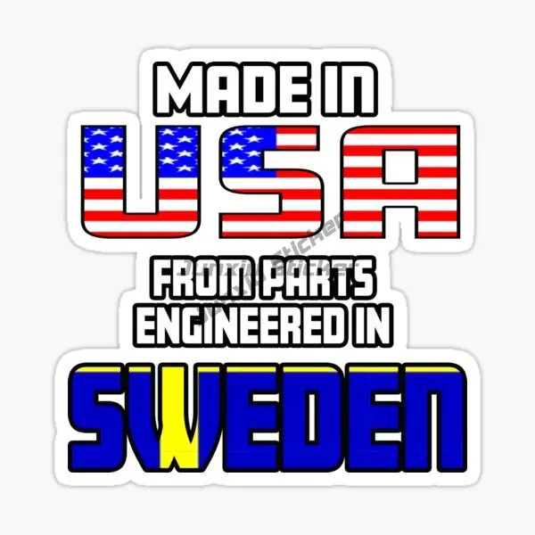 العلم الوطني السويدي والشعار PVC الفينيل ملصقات السيارات ذاتية اللصق الإبداعية لفان نافذة السيارة جدار غرفة الدراجة صائق