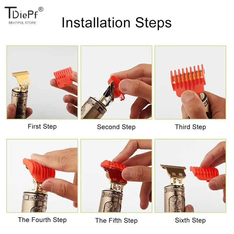 6pcs/set Only For T9 Professional Hair Clipper Guards Comb, Hair Trimmer Cutting Guides Replacement, 1.5mm 2mm 3mm 4mm 6mm 9mm