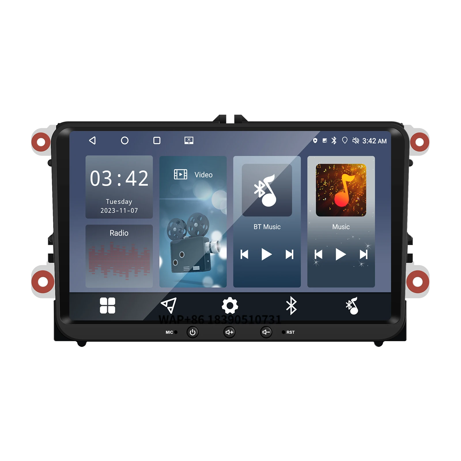 

For VW Passat Golf MK5 MK6 Jetta T5 EOS POLO Touran Seat Sharan VW 9-inch Universal Android 11 Car Stereo CarPlay Head Unit