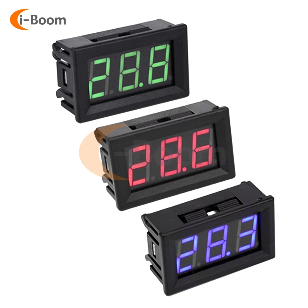 Digital Thermometer LED Display Fahrenheit Centigrade DC 4-28V High Accuracy Temperature Gauge Sensor with Waterproof NTC Probes