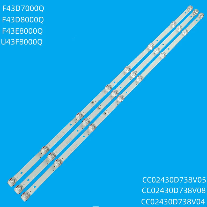 Retroiluminación LED cc02430d738v04 cc02430d7380v08 para amcv le-43ztfs17 Baird ti43d supra stv-lc43st3000f yun-43ftc245