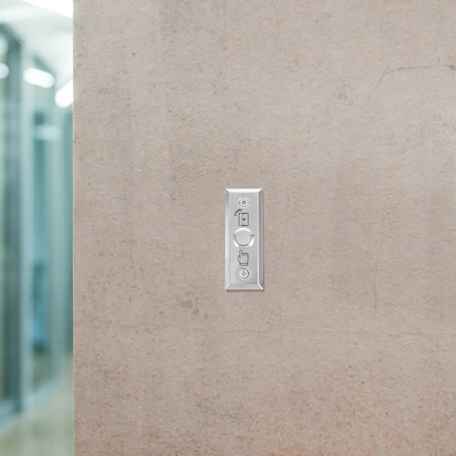 1Set Door Access Control System Stainless Steel Push to Exit Button Door Bell Wall Plate Cover Panel for Office Bank Gas Station