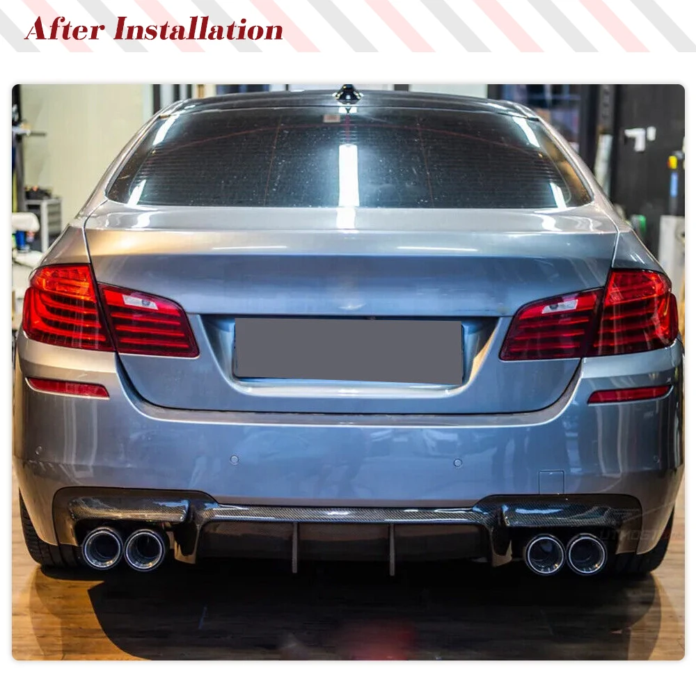 Carbon Fiber Racing Car Rear Bumper Diffuser Chin Lip Spoiler For BMW 5 Series F10 M Sport Sedan 2012-2016 528i 530i 535i 550i