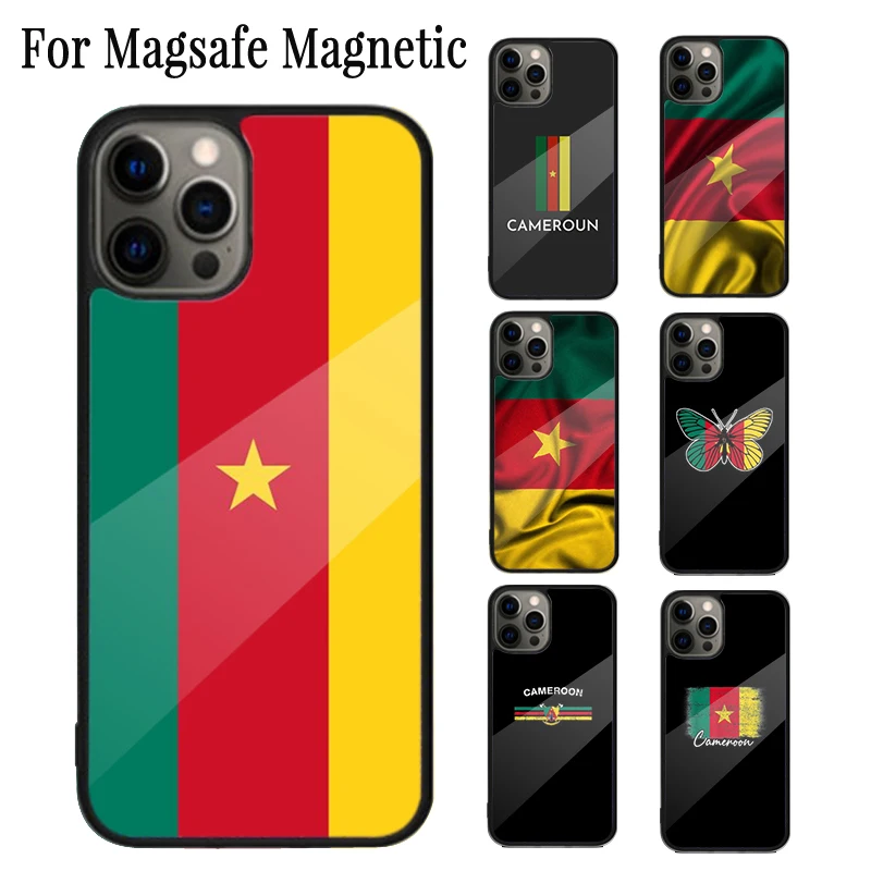 Republic of Cameroon Flag Magnetic Phone Case Coque For iPhone 16 15 14 Plus 13 12 Mini 11 Pro Max Magsafe Wireless Cover