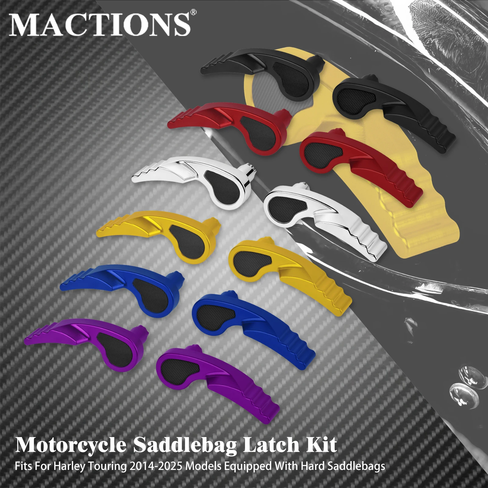 Motorcycle Left  Right Saddle Bag Lid Latch Lever Saddlebag Latch Kit For Harley Touring Street Electra Glide Road King 14-2025