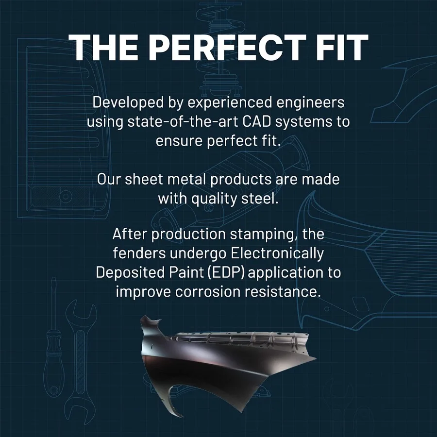 Parafango per Chevrolet Colorado 20152022 Sostituzione lato passeggero anteriore per arco ruota Fender Flare con materiale di alta qualità e D