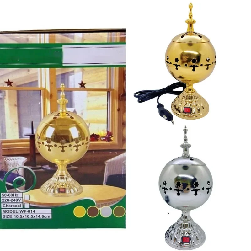 

Luxury Dubai Middle East Incense Burner Metal Electronic Incense Holder Exquisite Arabic Home Decoration Gift Europe And US New
