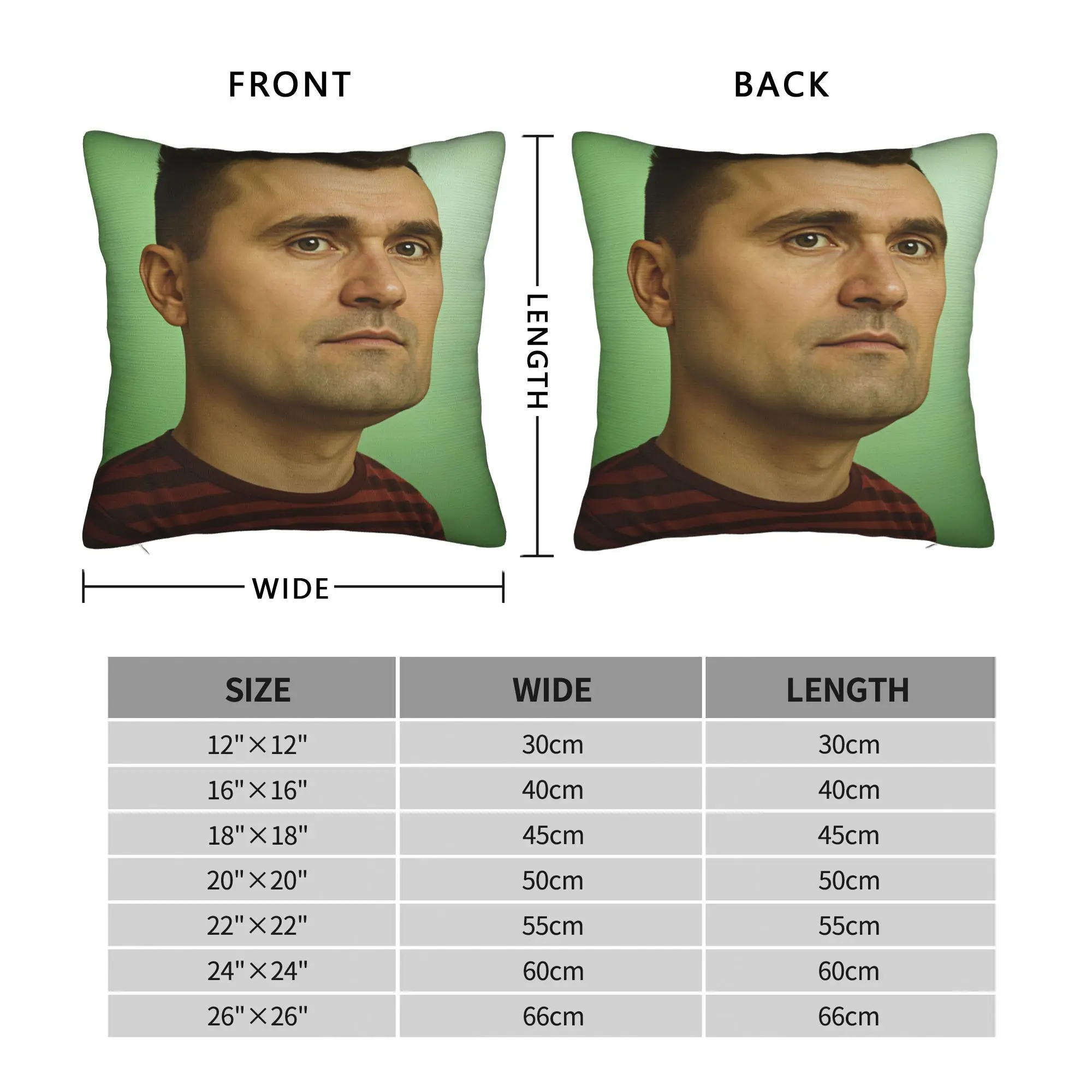 Pillow Cover Charlie Kirk Green Screen Portrait  Funny Pillow Case For Sofa Bedroom Home Decor Pillowcases