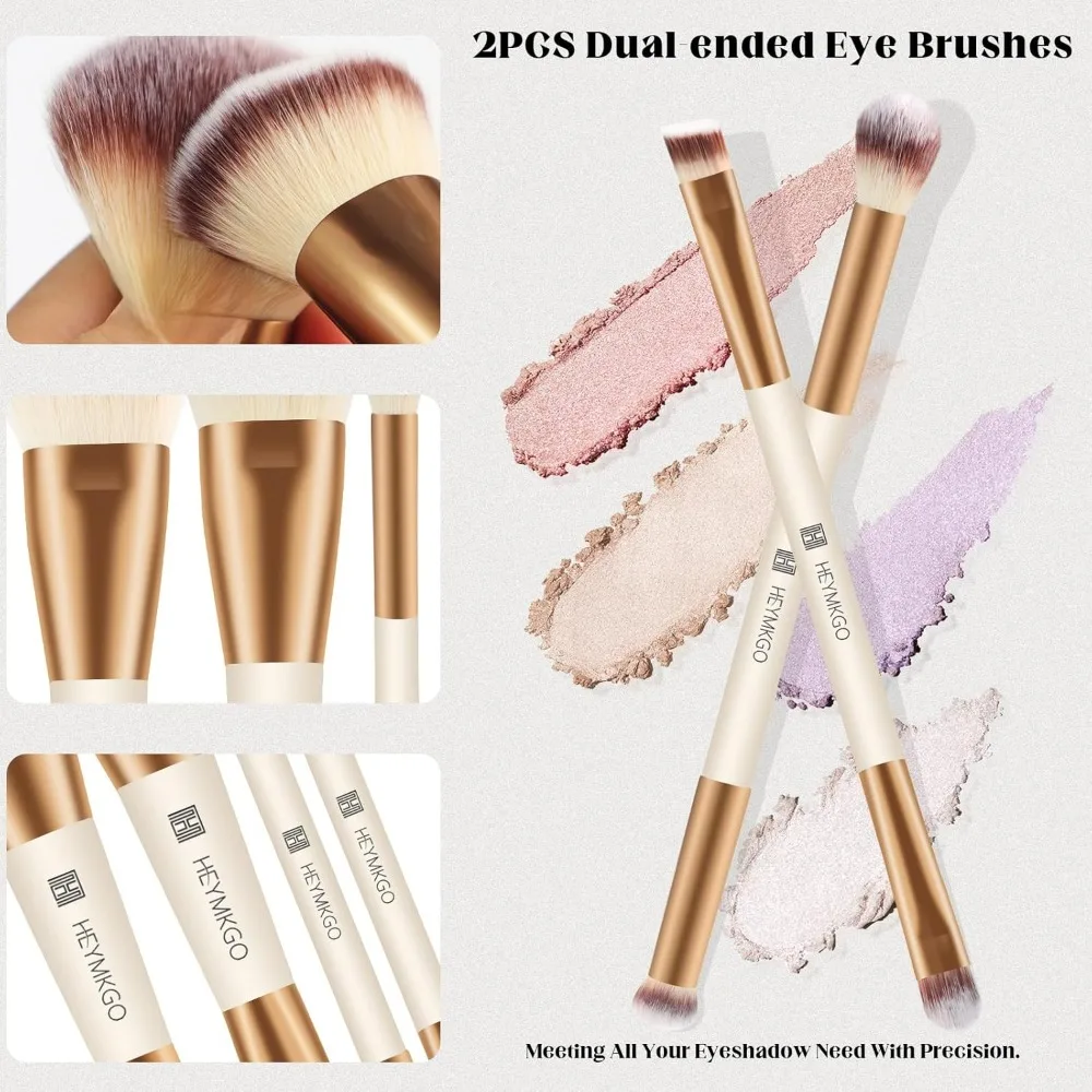 Ensemble de pinceaux de maquillage, 4 pièces, fond de teint à Double extrémité, poudre de Contour, correcteur de fard à joues, ensemble de pinceaux pour liquide, crème, poudre f