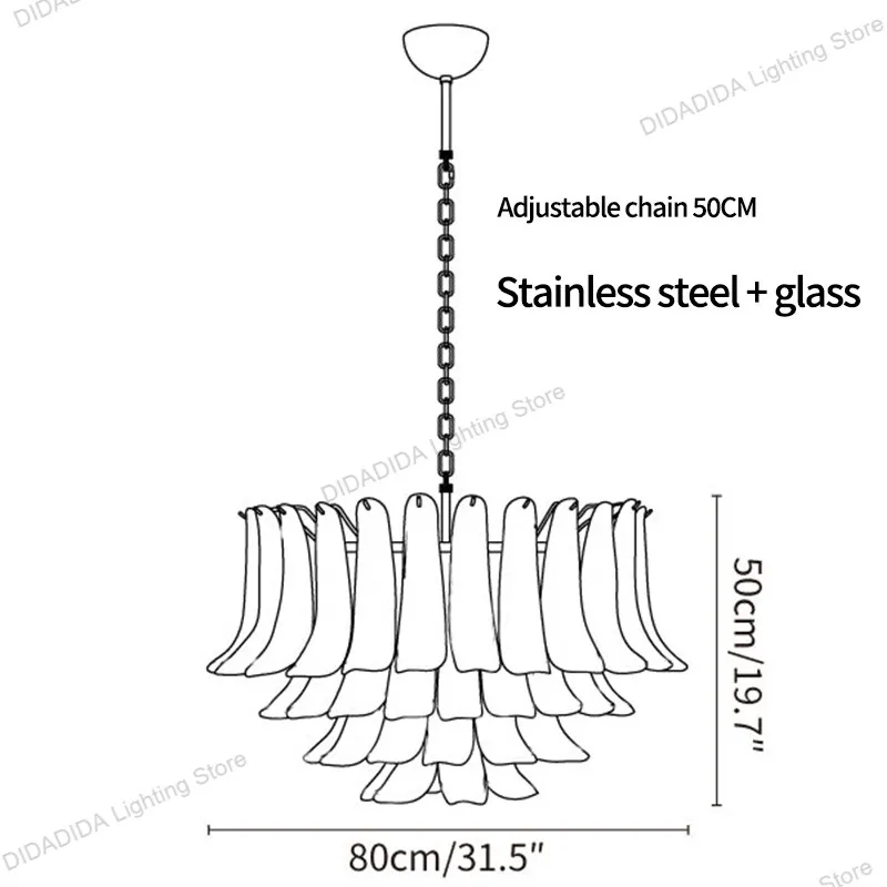 Op Scandinavisch geïnspireerde Murano hoefijzerglas glans hanglamp handgeglazuurd veelkleurig aanpasbaar voor plafonds messing