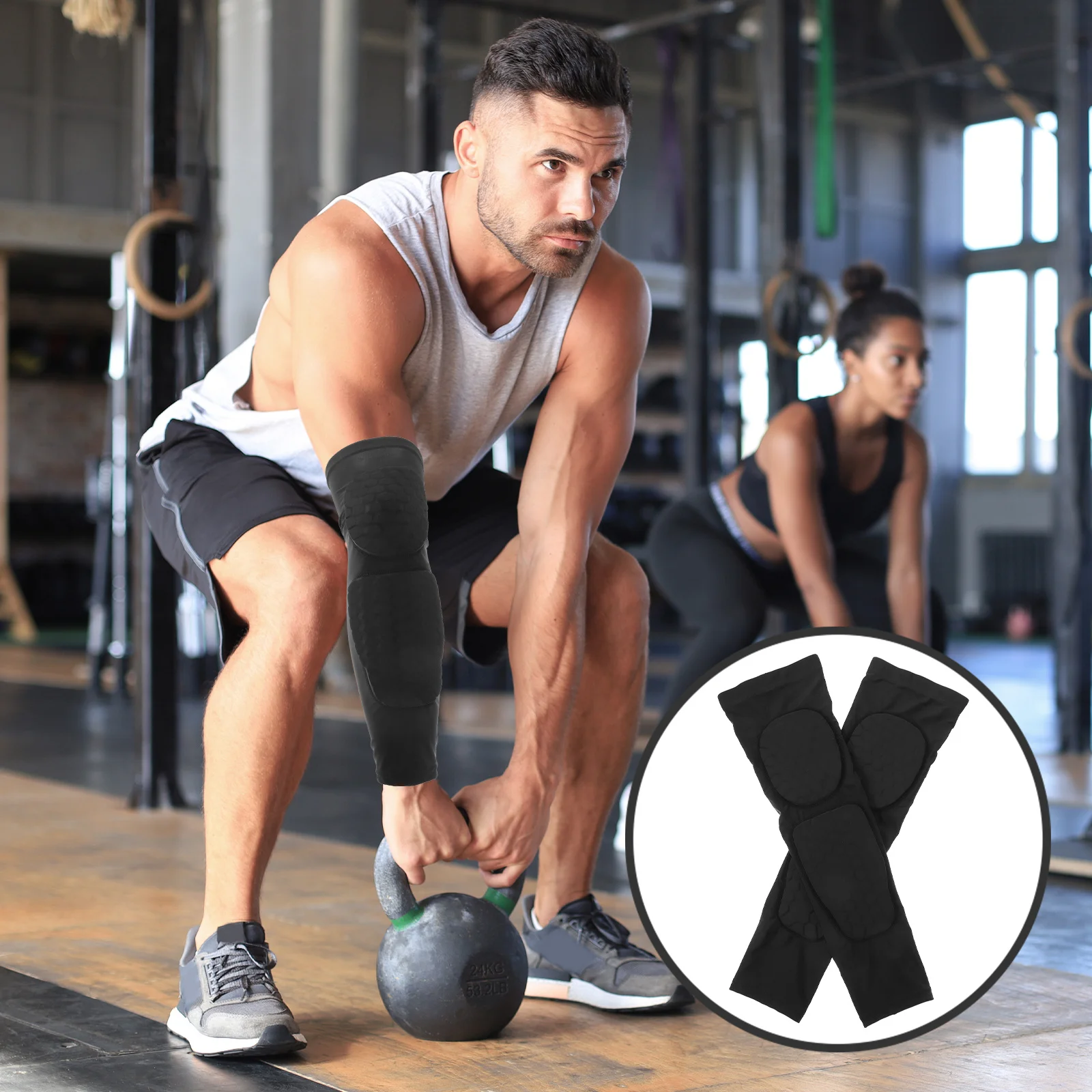 

2Pcs Anti-Collision Elbow Pad Breathable Elastic Arm Protector for Sports Youth Volleyball Basketball Outdoor Activities