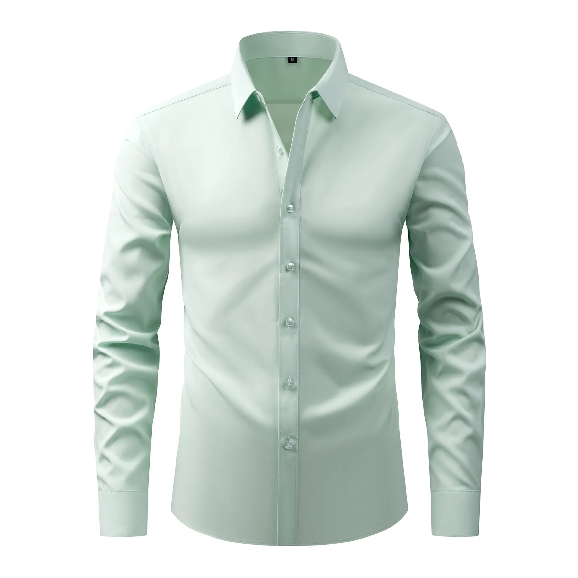 

All Seasons Men's Stretch Button Long Sleeve Shirt Non-Iron Wrinkle-Resistant Business Shirts For Men Blouses
