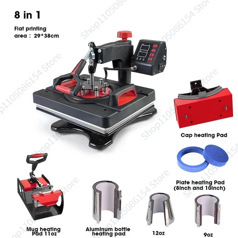 Multifunctional eight-in-one thermal transfer printing machine, thermal sublimation equipment hot stamping machine
