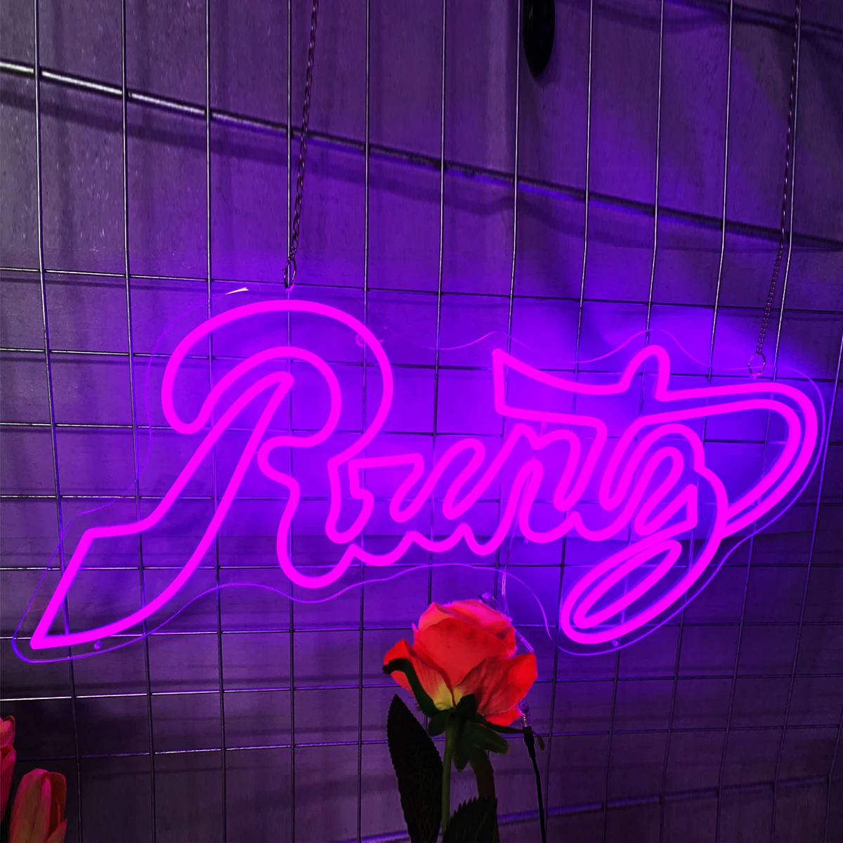 Runty neon sign purple custom LED neon light apply to restaurants, bars and KTV parties, Art neon sign decoration