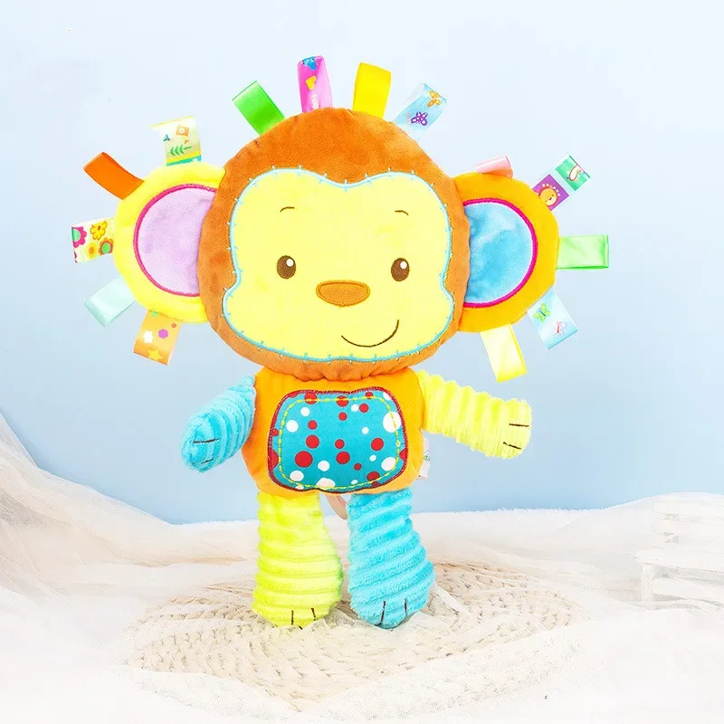 Label Bayi Boneka Hewan Mainan Lembut Mainan Kerincingan Bawaan Gajah Sensorik Mainan Lonceng Mewah untuk Tidur Mewah Hadiah Bayi Balita Baru Lahir