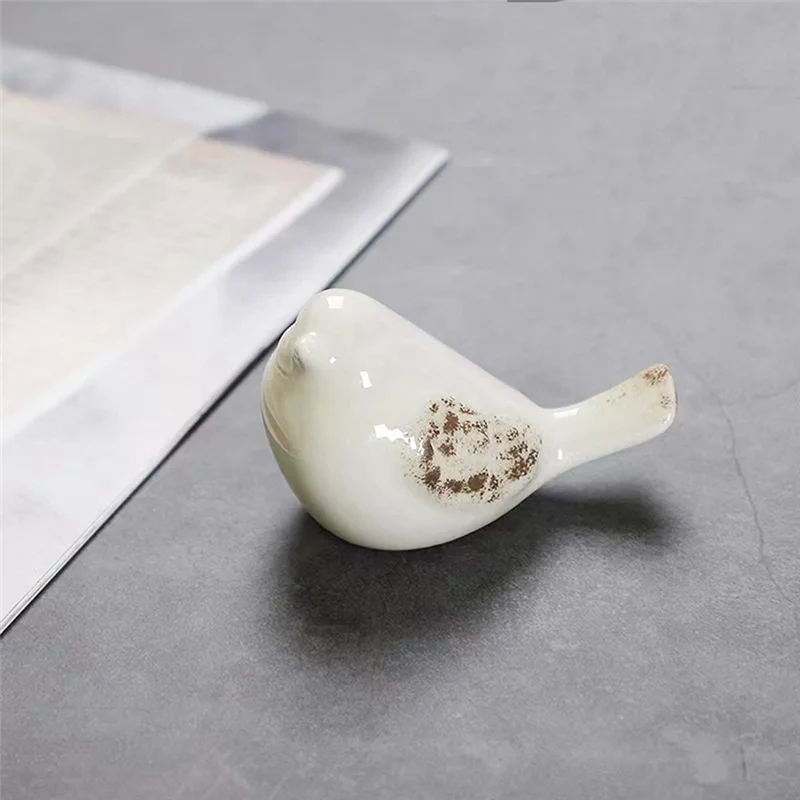 JHD تمثال الطيور الصغيرة الأبيض تماثيل صغيرة على شكل حيوانات ديكور المنزل الحلي الزخرفية لغرفة النوم لغرفة المعيشة مكتب المنزل #5