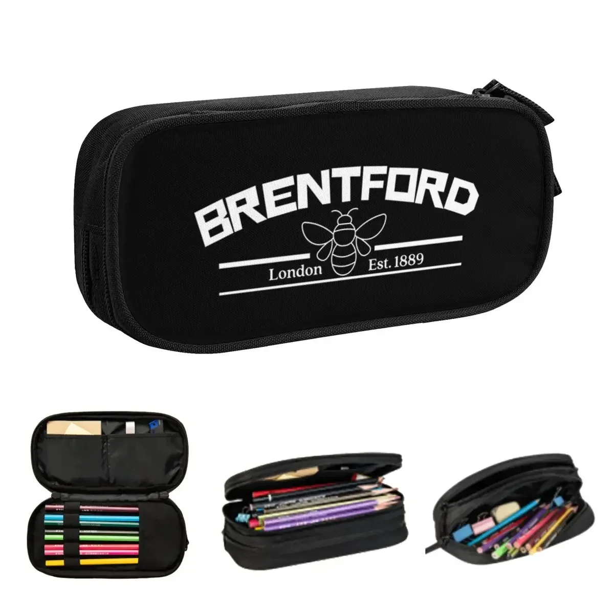 

Brentford Come On You Brentford Brentford Bees Pencil Cases Large Storage Pen Bags Pen Box Pencil Pouch For Stationery School