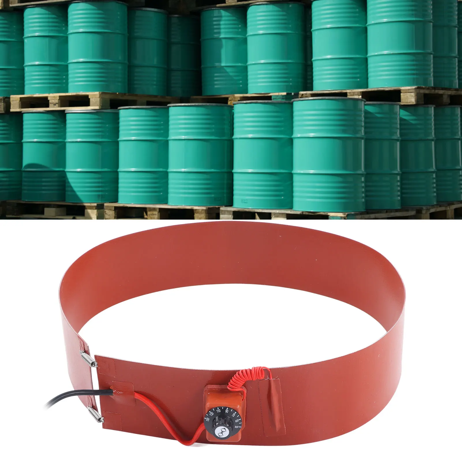

60L Oil Drum Heater Belt 60L Oil Drum Silicone Heating Belt Metal Drum Electric Heater Pad with Thermostat 1200W