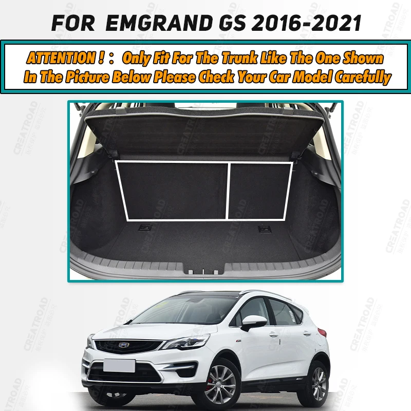 Auto Full Coverage Trunk Mat For GEELY Emgrand GS 2016-2021 20 19 18 17 Car Boot Cover Pad Interior Protector Accessories