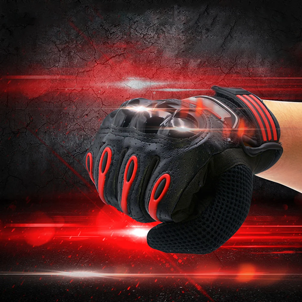 

Motorcycle Riding Full Finger Waterproof Anti Slip CE Gloves for Men Women XL Size Polyester Mesh Telefingers