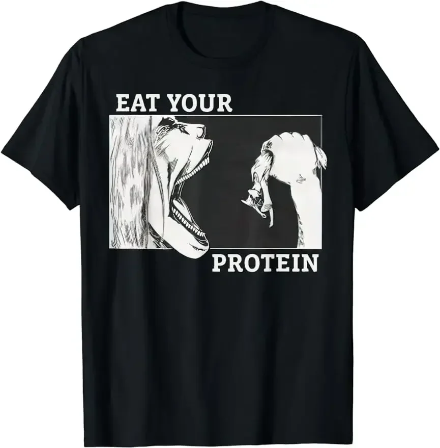 Eat Your Protein, Anime Gym, Pump, Bodybuilding, Fitness T-Shirt