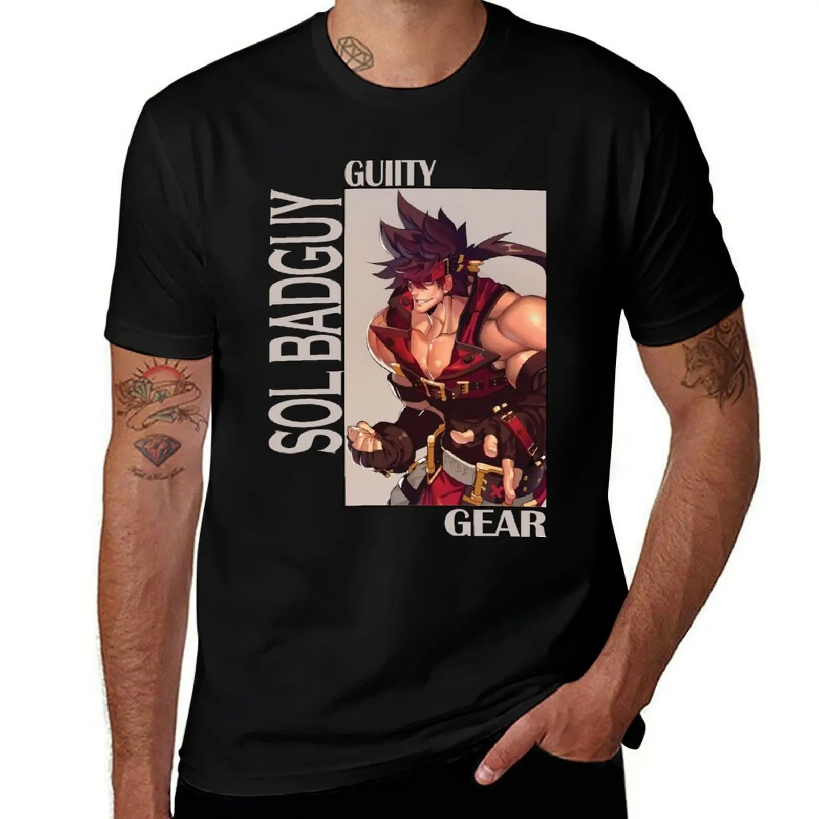 Guilty Gear Sol Badguy T-Shirt Large Size Casual Short Sleeve Top T-Shirt