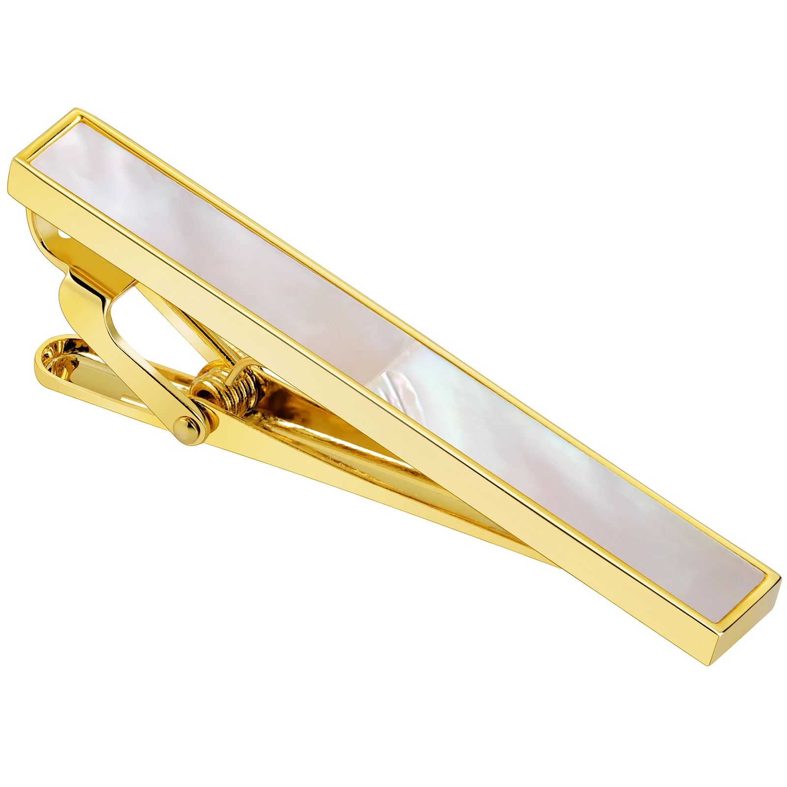 TAIGRAMA 2 inch Tie Clip, Mother of Pearl Tie Clip, Utility Tie Clip, Full Match for Men's Formal Business Tie