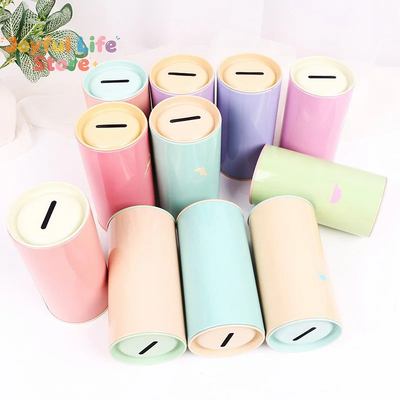 Hot Sale 1PC Tinplate Round Animal Piggy Bank Color Piggy Bank Metal Coin Box Home Decoration Money Box