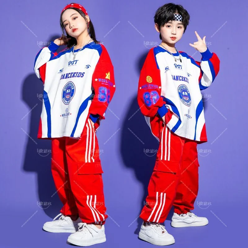 

Детская Одежда для танцев в стиле хип-хоп, Спортивная уличная одежда, Молодежные футболки, спортивная одежда